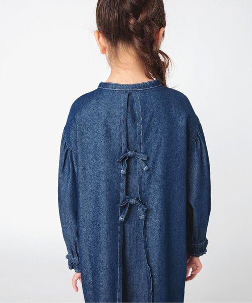 BREEZE（ブリーズ）の「シャツワンピース（シャツワンピース・キッズ・アイボリー/インディゴブルー・100/90/120/130/140/110/80）」の4枚目の写真