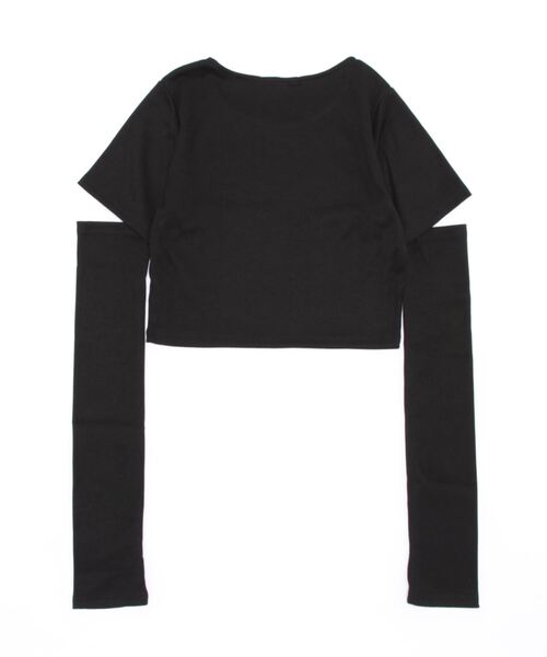 one way(ワンウェイ)の「アームウォーマーテレコトップス(Tシャツ/カットソー・レディース・ホワイト/ライトグレー/ライトブルー/ブラック・FREE)」の5枚目の写真