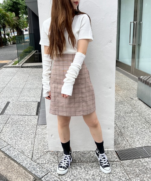 one way(ワンウェイ)の「アームウォーマーテレコトップス(Tシャツ/カットソー・レディース・ホワイト/ライトグレー/ライトブルー/ブラック・FREE)」の22枚目の写真