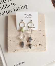 【manatula】アシンメトリーシルバーピアス