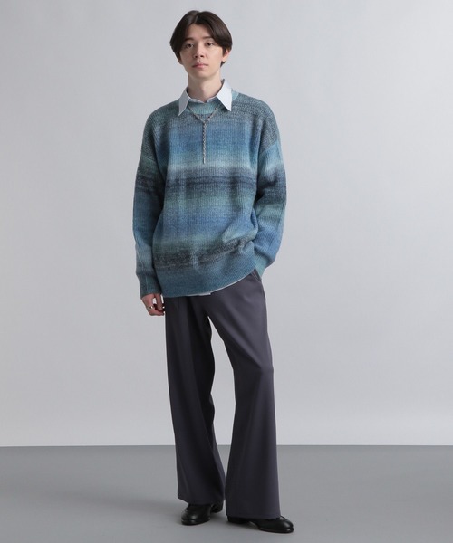 HARE（ハレ）の「グラデボーダーニット(HARE)（ニット/セーター・メンズ・ブルー系その他/ブラック系その他・FREE）」の11枚目の写真