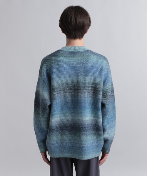 HARE（ハレ）の「グラデボーダーニット(HARE)（ニット/セーター・メンズ・ブルー系その他/ブラック系その他・FREE）」の10枚目の写真