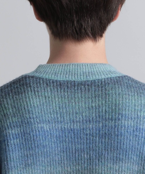 HARE（ハレ）の「グラデボーダーニット(HARE)（ニット/セーター・メンズ・ブルー系その他/ブラック系その他・FREE）」の5枚目の写真