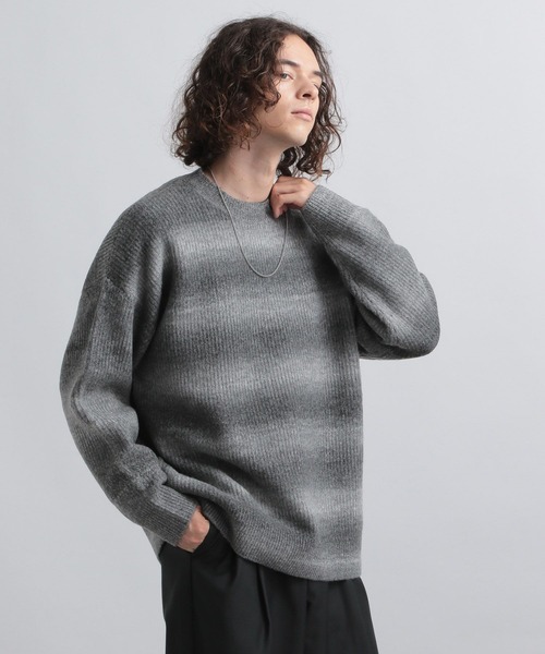 HARE（ハレ）の「グラデボーダーニット(HARE)（ニット/セーター・メンズ・ブルー系その他/ブラック系その他・FREE）」の14枚目の写真