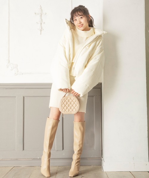 MIIA(ミーア)の「タートルネックレイヤードワンピース(ワンピース・レディース・ブラック/オフホワイト/モカ・FREE)」の16枚目の写真