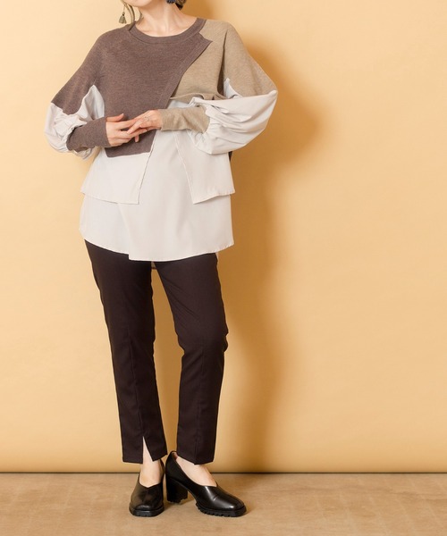 OSMOSIS（オズモーシス）の「切替レイヤードニットプルオーバー