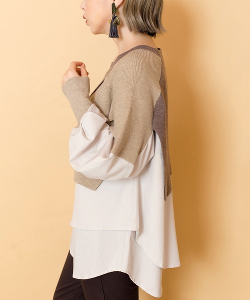 OSMOSIS（オズモーシス）の「切替レイヤードニットプルオーバー