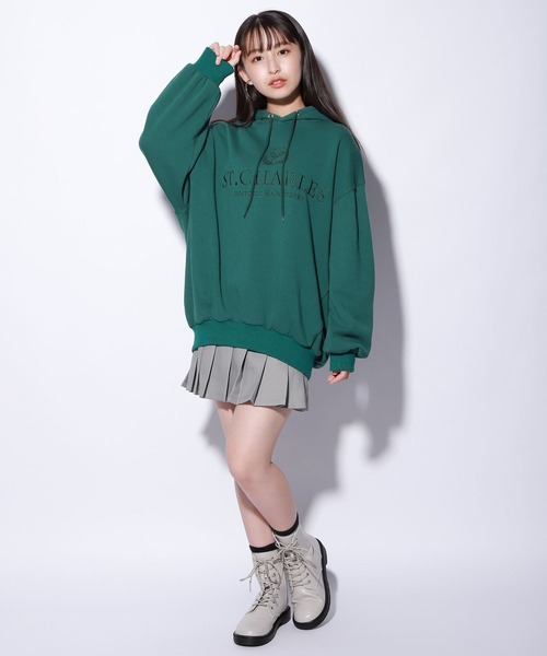 repipi armario(レピピ アルマリオ)の「【裏起毛】シシュウBIGパーカー(パーカー・キッズ・スミクロ/パープル/グリーン/アイボリー・SMALL/MEDIUM/LARGE)」の10枚目の写真