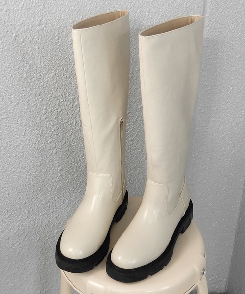 minia（ミニア）の「ダブルピースロング　◆（ブーツ・レディース・ブラック/ブラウン/アイボリー・S/LL/M/L）」の11枚目の写真
