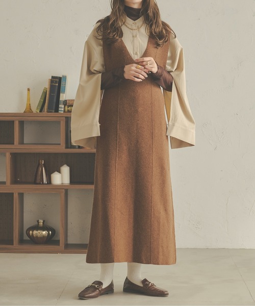 Ambre Neige(アンブルネージュ)の「袖スリットシャツ/【WEB/EC限定商品】(シャツ/ブラウス・レディース・ダークブラウン/ベージュ/アイボリー/ライトグリーン・FREE)」の8枚目の写真