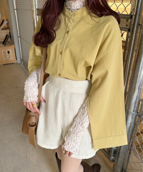 Ambre Neige(アンブルネージュ)の「袖スリットシャツ/【WEB/EC限定商品】(シャツ/ブラウス・レディース・ダークブラウン/ベージュ/アイボリー/ライトグリーン・FREE)」の21枚目の写真