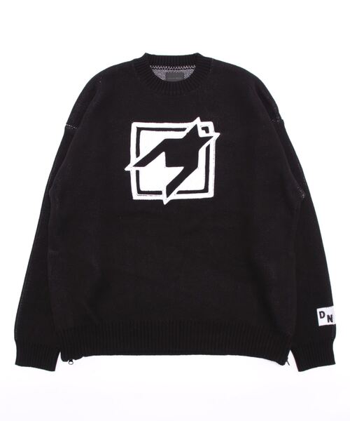 DANKE SCHON（ダンケシェーン）の「DankeSchon/ダンケシェーン/Chidori sidezip Crewneck（ニット/セーター・レディース・ホワイト/ブラック・F）」の3枚目の写真