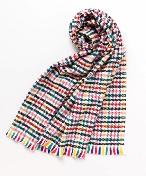 欧州航路（オウシュウコウロ）の「【欧州航路】ライトチェッカーストール（マフラー・レディース・カラフル/ナチュラル・FREE）」の2枚目の写真