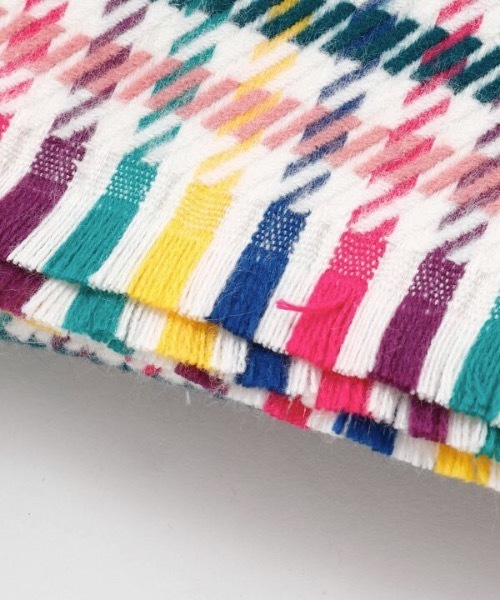 欧州航路（オウシュウコウロ）の「【欧州航路】ライトチェッカーストール（マフラー・レディース・カラフル/ナチュラル・FREE）」の3枚目の写真