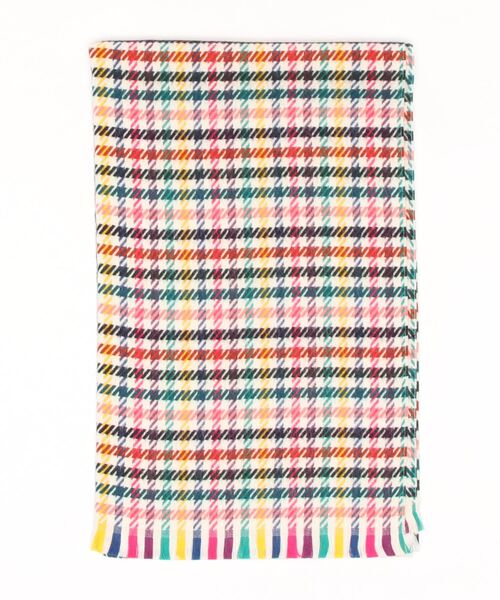 欧州航路（オウシュウコウロ）の「【欧州航路】ライトチェッカーストール（マフラー・レディース・カラフル/ナチュラル・FREE）」の4枚目の写真