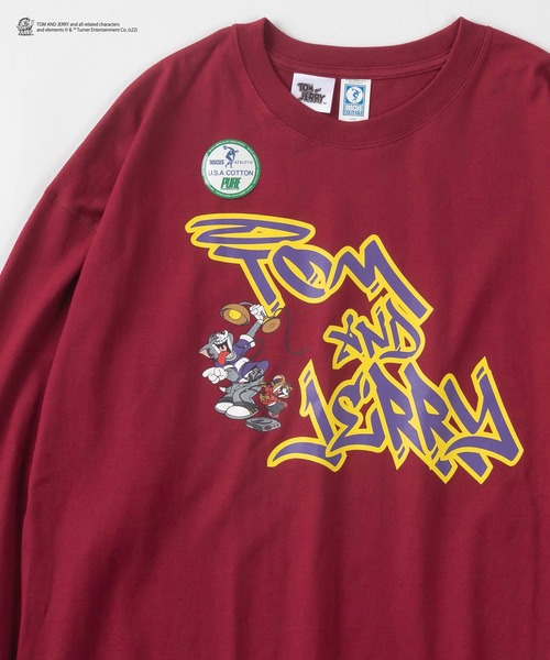 Tom&Jerry(トムアンドジェリー)の「【TOM&JERRY/トムとジェリー】DISCUSコラボ タギング イラストロンT/ ロングスリーブ/ バックプリントロンT(Tシャツ/カットソー・レディース・アッシュグレー/スミクロ/グリーン/ホワイト/ブラック/ワイン・M/L)」の6枚目の写真