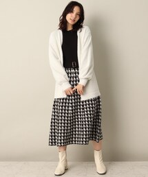 【着丈長め/腰回りカバー/柔らかタッチ】ラメフェザーヤーン着流しカーデ