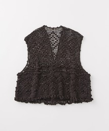 unfil hand-crochet cropped vest ベスト かぎ編み unfil hand-crochet cropped vest ベスト かぎ編み