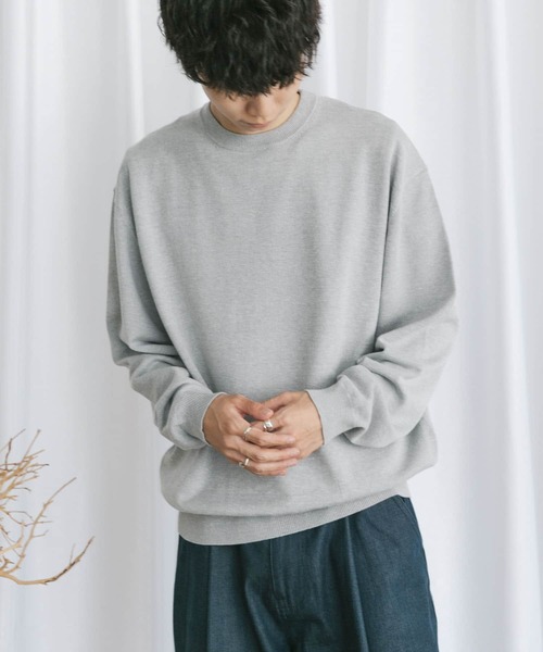 Couleur Meler(クルールメリー)の「Couleur Meler なかじ ソフトタッチニット(ニット/セーター・メンズ・アイボリー/グレー系その他/グリーン・FREE)」の5枚目の写真