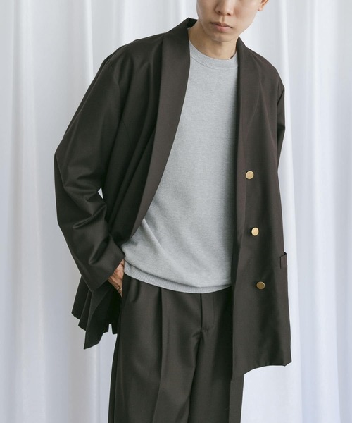 Couleur Meler(クルールメリー)の「Couleur Meler なかじ ソフトタッチニット(ニット/セーター・メンズ・アイボリー/グレー系その他/グリーン・FREE)」の15枚目の写真