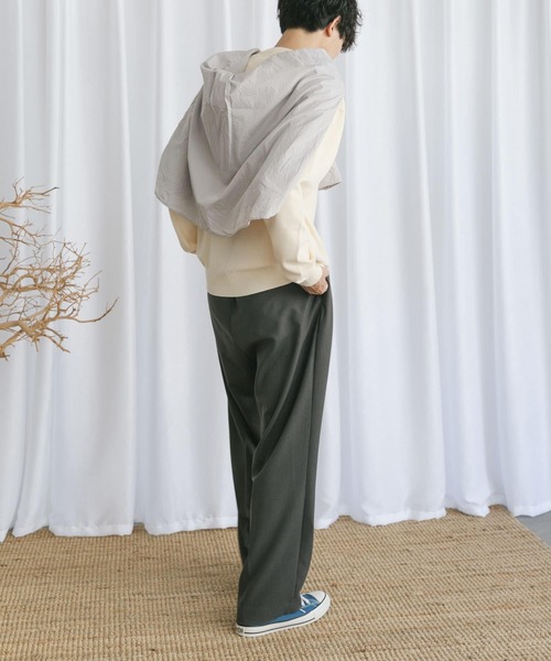 Couleur Meler(クルールメリー)の「Couleur Meler なかじ ソフトタッチニット(ニット/セーター・メンズ・アイボリー/グレー系その他/グリーン・FREE)」の6枚目の写真