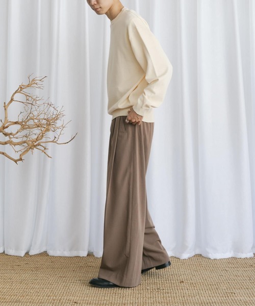 Couleur Meler(クルールメリー)の「Couleur Meler なかじ ソフトタッチニット(ニット/セーター・メンズ・アイボリー/グレー系その他/グリーン・FREE)」の16枚目の写真