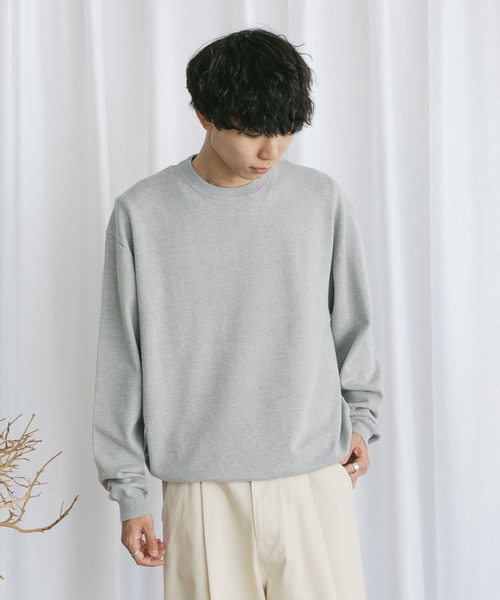 Couleur Meler(クルールメリー)の「Couleur Meler なかじ ソフトタッチニット(ニット/セーター・メンズ・アイボリー/グレー系その他/グリーン・FREE)」の8枚目の写真