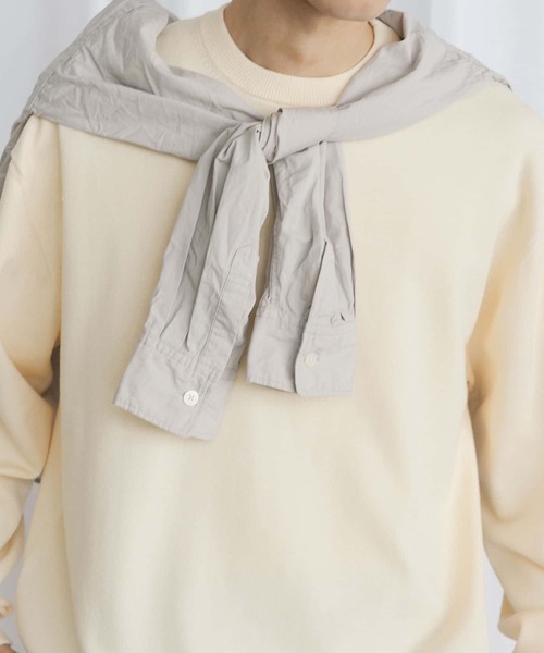 Couleur Meler(クルールメリー)の「Couleur Meler なかじ ソフトタッチニット(ニット/セーター・メンズ・アイボリー/グレー系その他/グリーン・FREE)」の9枚目の写真