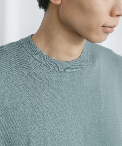 Couleur Meler(クルールメリー)の「Couleur Meler なかじ ソフトタッチニット(ニット/セーター・メンズ・アイボリー/グレー系その他/グリーン・FREE)」の10枚目の写真