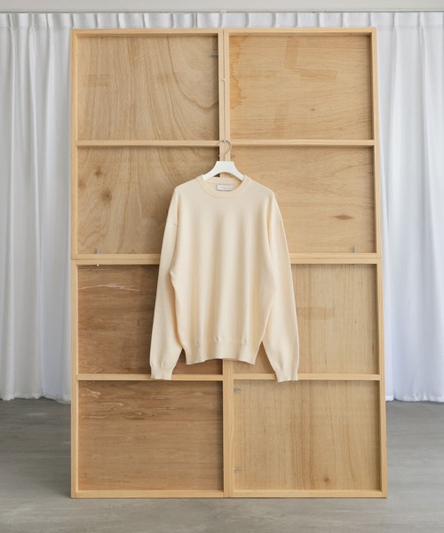 Couleur Meler(クルールメリー)の「Couleur Meler なかじ ソフトタッチニット(ニット/セーター・メンズ・アイボリー/グレー系その他/グリーン・FREE)」の12枚目の写真