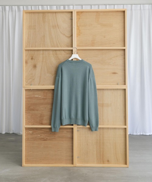 Couleur Meler(クルールメリー)の「Couleur Meler なかじ ソフトタッチニット(ニット/セーター・メンズ・アイボリー/グレー系その他/グリーン・FREE)」の22枚目の写真