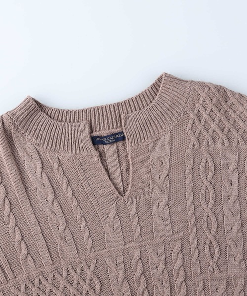 HONEYSUCKLE ROSE（ハニーサックルローズ）の「【HONEYSUCKLE ROSE】フェイクレイヤードニット（ニット/セーター・レディース・オフホワイト/ダークベージュ・M/L）」の4枚目の写真