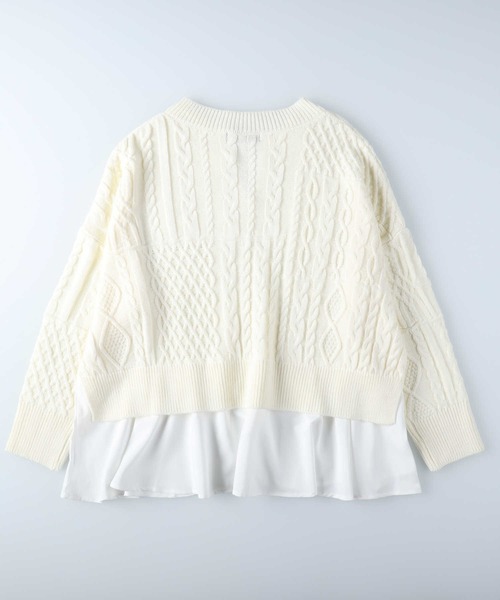 HONEYSUCKLE ROSE（ハニーサックルローズ）の「【HONEYSUCKLE ROSE】フェイクレイヤードニット（ニット/セーター・レディース・オフホワイト/ダークベージュ・M/L）」の7枚目の写真