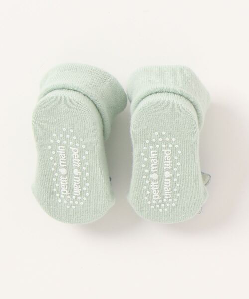 petit main（プティマイン）の「つま先星モチーフカップソックス（ベビーシューズ/ベビーソックス・キッズ・オフホワイト/チャコール/エメラルド・9-11cm/11-13cm）」の4枚目の写真