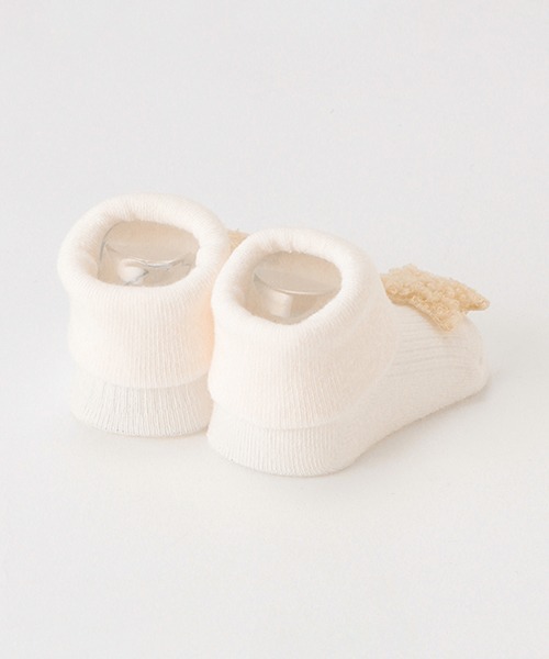 petit main（プティマイン）の「つま先星モチーフカップソックス（ベビーシューズ/ベビーソックス・キッズ・オフホワイト/チャコール/エメラルド・9-11cm/11-13cm）」の7枚目の写真