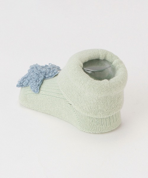 petit main（プティマイン）の「つま先星モチーフカップソックス（ベビーシューズ/ベビーソックス・キッズ・オフホワイト/チャコール/エメラルド・9-11cm/11-13cm）」の12枚目の写真