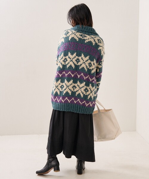 FREAK'S STORE（フリークスストア）の「カウチンニットジップカーデ（カーディガン/ボレロ・レディース・ピンク/ブルー・ﾌﾘ-）」の8枚目の写真