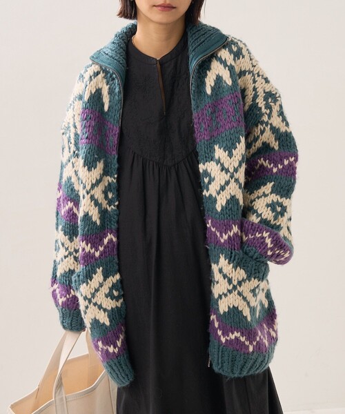 FREAK'S STORE（フリークスストア）の「カウチンニットジップカーデ（カーディガン/ボレロ・レディース・ピンク/ブルー・ﾌﾘ-）」の16枚目の写真