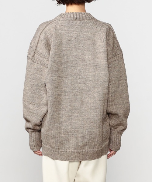 Le Tricoteur(ルトリコチュール)の「Le Tricoteur | ウール ガンジーセータージップカーディガン WOMEN(カーディガン/ボレロ・レディース・レッド/オートミール/ロイヤルブルー/Nat/ネイビー・46)」の13枚目の写真