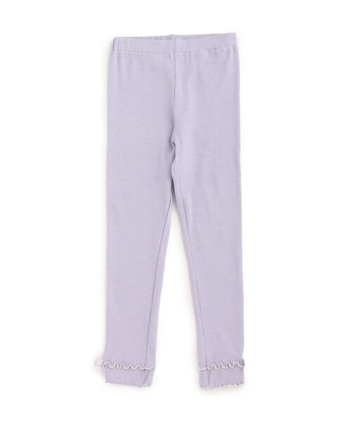 SHOO・LA・RUE（シューラルー）の「◆【110-140cm】リブメロウ10分丈レギンス（その他パンツ・キッズ・ブラック/ライトパープル・13/11/12/14）」の2枚目の写真