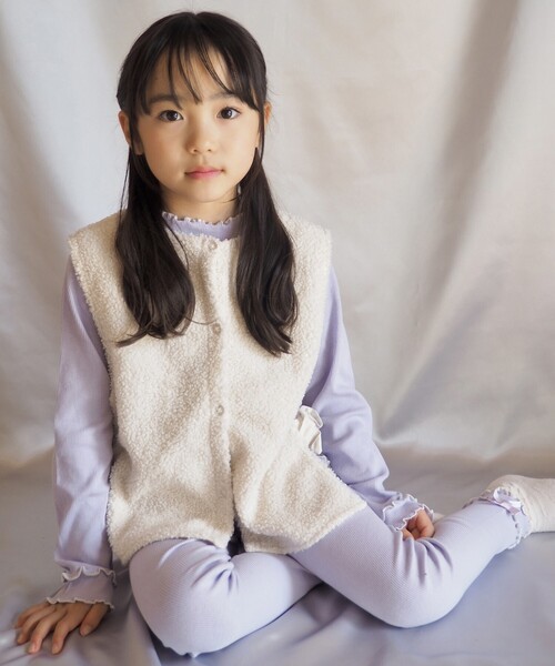 SHOO・LA・RUE（シューラルー）の「◆【110-140cm】リブメロウ10分丈レギンス（その他パンツ・キッズ・ブラック/ライトパープル・13/11/12/14）」の10枚目の写真