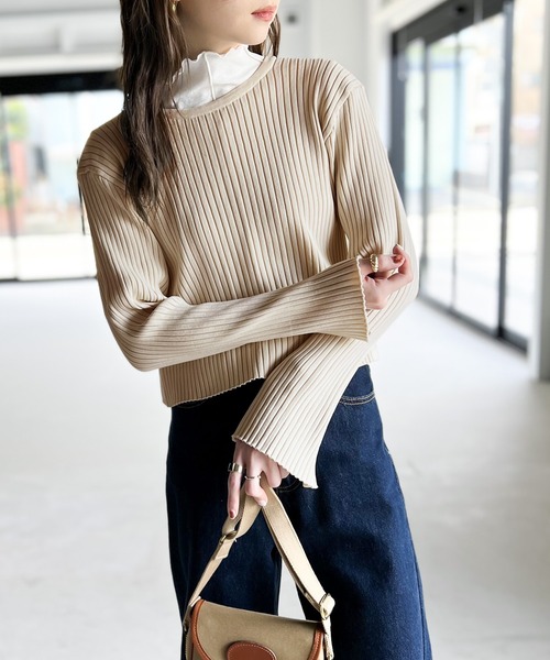 classicalelf（クラシカルエルフ）の「上級見えバックスリットニット（ニット/セーター・レディース・ブルー/ブラック/グレイッシュベージュ/アイボリー/グリーン・X-LARGE/LARGE/MEDIUM/SMALL）」の14枚目の写真