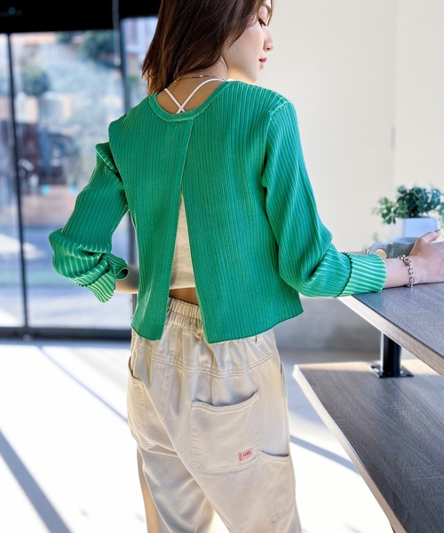 classicalelf（クラシカルエルフ）の「上級見えバックスリットニット（ニット/セーター・レディース・ブルー/ブラック/グレイッシュベージュ/アイボリー/グリーン・X-LARGE/LARGE/MEDIUM/SMALL）」の9枚目の写真