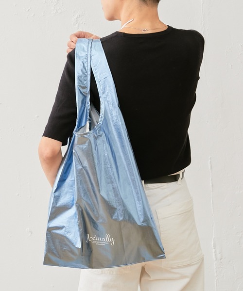 BIRTHDAY BAR（バースデイバー）の「メタリックトート Mサイズ（エコバッグ/サブバッグ・レディース・シルバー/ゴールド/ブルー/ブロンズ/ネイビー/グリーン/マルチ/ガンメタ/ホワイト/ダークブルー・フリー/0）」の5枚目の写真