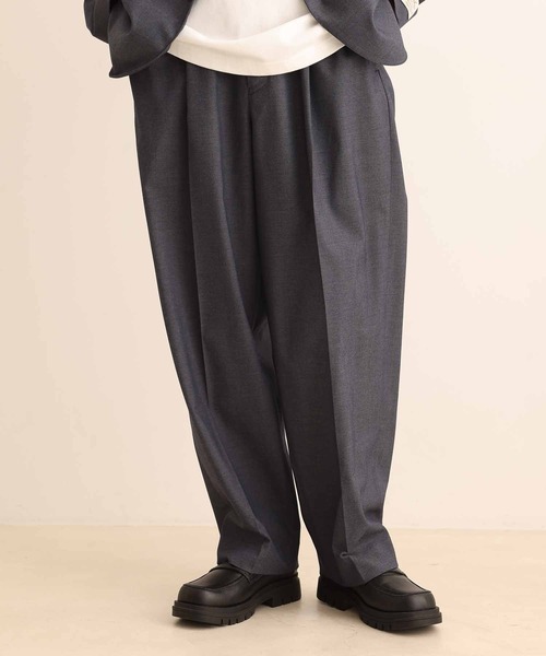 ADAM ET ROPE'（アダムエロペ）の「《FINAL PRICE》【Chambrer】ワイドテーパード イージー ツータック スラックス/セットアップ対応（スラックス・メンズ・ブラック/ブルー系その他4/ブラウン系その他2・S/M/L）」の3枚目の写真