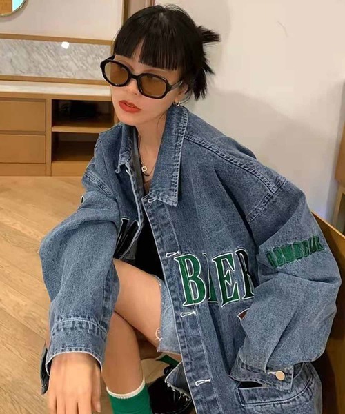 meJane（ミージェーン）の「ワッペンアレンジデニムジャケット（デニムジャケット・レディース・ブルー・FREE）」の14枚目の写真