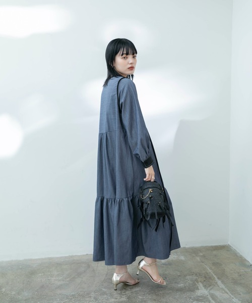新品　EimeeLaw エイミーロウデニム異素材ドッキングワンピース　コート　Ｍ 未使用】エイミーロウデニム異素材ドッキングワンピース コート M