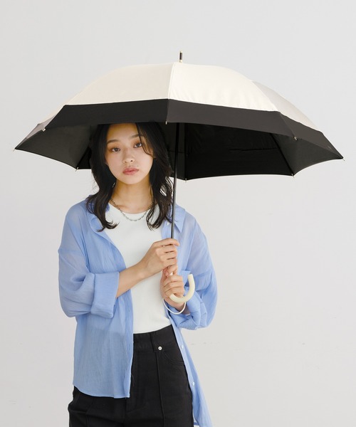 Wpc.（ダブリュピーシー）の「★遮光切り継ぎロング 日傘 長傘 Wpc.（長傘・レディース・ピンク/ネイビー/ベージュ/ラベンダー/ブラウン/ライトグレー/ピンク系その他/ブラック×ホワイト/グレー×ホワイト・FREE）」の2枚目の写真