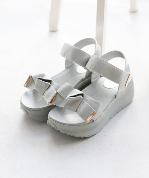 VIVIAN（ヴィヴィアン）の「厚底リボンダッドスポーツサンダル（サンダル・レディース・グレー/ブラック/ベージュ・S/M/L/LL）」の20枚目の写真