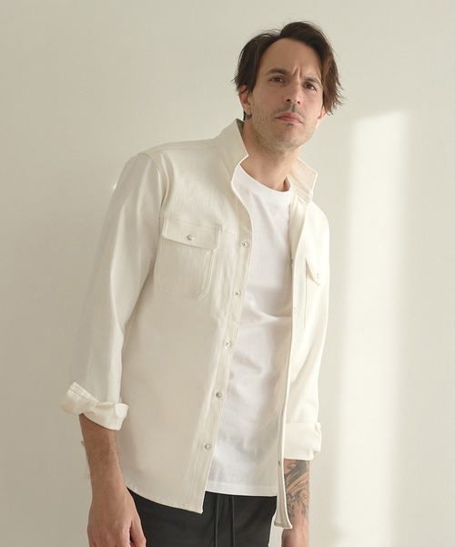 RATTLE TRAP（ラトルトラップ）の「スーパーストレッチデニムスタンドカラーシャツ（シャツ/ブラウス・メンズ・ブルー/ライトブルー/ライトグレー/ブルー系1/ブルー系その他/ホワイト・LL/L/M）」の2枚目の写真